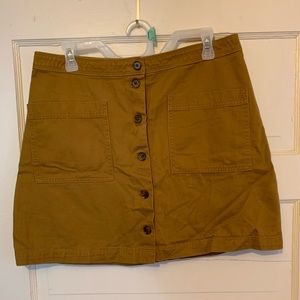 Old Navy Mustard Button Up Skirt w/ Pockets